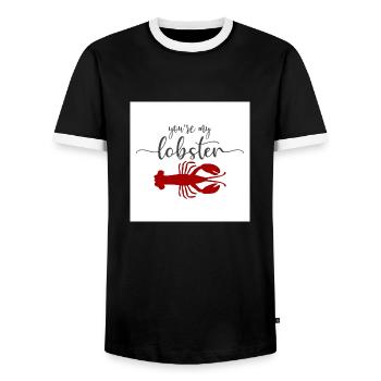 Lobster Neck Gaiter You're My Lobster Neck Gator - Men's Ringer Shirt - black/white - Front - AI Model Female 172 light (172cm) & AI Model Male 178 light (178cm)