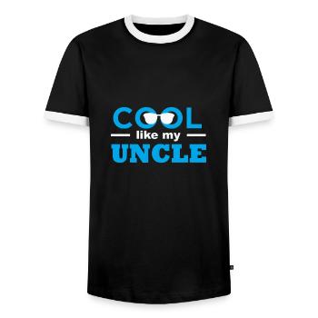 Cool Like My Uncle Baby Zwillinge Partnerlook Gift - Männer Kontrast-T-Shirt - Schwarz/Weiß - Vorne - AI Model Female 172 light (172cm) & AI Model Male 178 light (178cm)