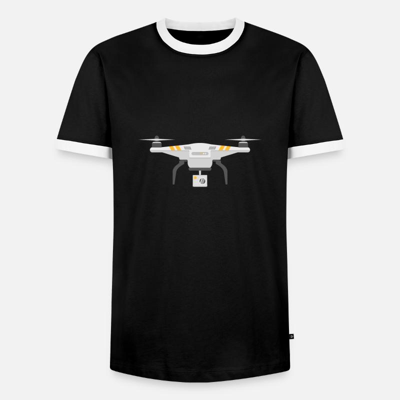 drone drone drone drones - Men's Ringer Shirt - black/white