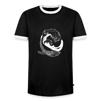 Wal - Männer Kontrast-T-Shirt - Schwarz/Weiß - Vorne - AI Model Female 172 light (172cm) & AI Model Male 178 light (178cm)
