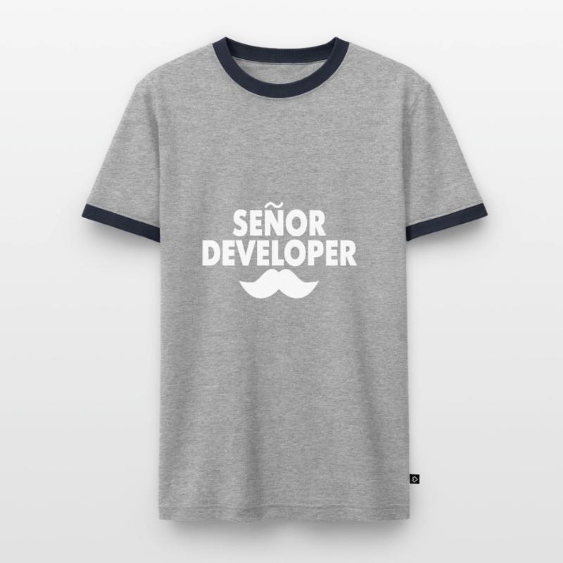 Senior Developer Coding Spruch Geschenk Männer Kontrast-T-Shirt