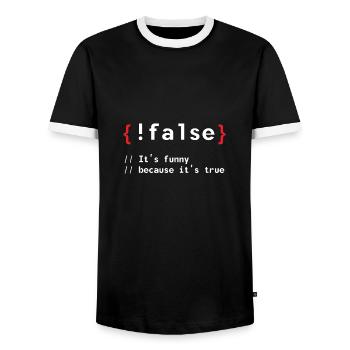 Coding Debug Admin Programm Geschenk - Männer Kontrast-T-Shirt - Schwarz/Weiß - Vorne - AI Model Female 172 light (172cm) & AI Model Male 178 light (178cm)