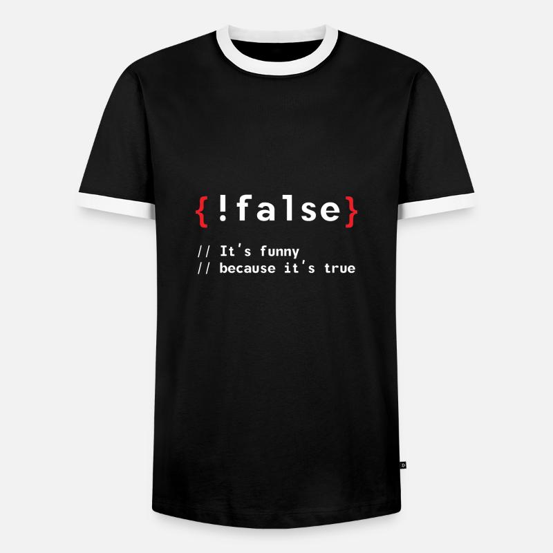 Coding Debug Admin Programme Cadeau - T-shirt contrasté Homme - noir/blanc