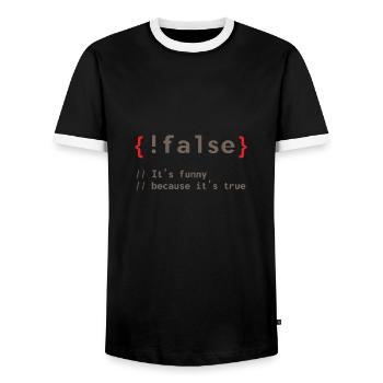 Coding Debug Admin Programm Geschenk - Männer Kontrast-T-Shirt - Schwarz/Weiß - Vorne - AI Model Female 172 light (172cm) & AI Model Male 178 light (178cm)