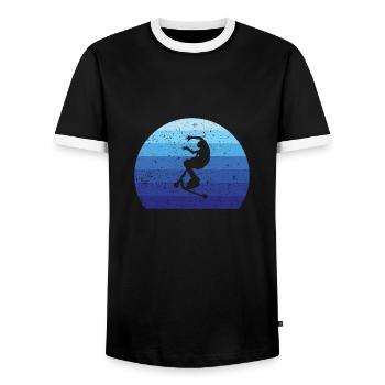 Cadeau de sport vintage de saut de scooter - T-shirt contrasté Homme - noir/blanc - Devant - AI Model Female 172 light (172cm) & AI Model Male 178 light (178cm)