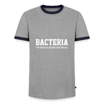 Bacteria biology student school gift - Men's Ringer Shirt - grey/navy  - Front - AI Model Female 172 light (172cm) & AI Model Male 178 light (178cm)