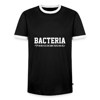 Bacteria Biologie Student Schule Geschenk - Männer Kontrast-T-Shirt - Schwarz/Weiß - Vorne - AI Model Female 172 light (172cm) & AI Model Male 178 light (178cm)