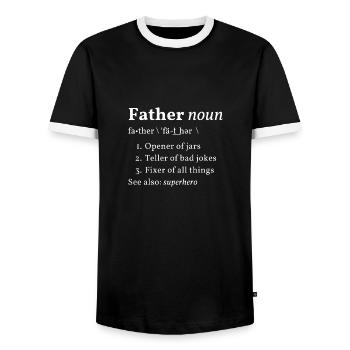 Définition du père - T-shirt contrasté Homme - noir/blanc - Devant - AI Model Female 172 light (172cm) & AI Model Male 178 light (178cm)
