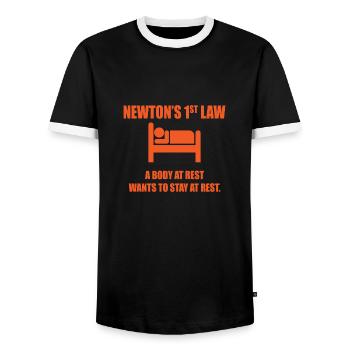 Physiker Schlafen Faul Student Geschenk - Männer Kontrast-T-Shirt - Schwarz/Weiß - Vorne - AI Model Female 172 light (172cm) & AI Model Male 178 light (178cm)