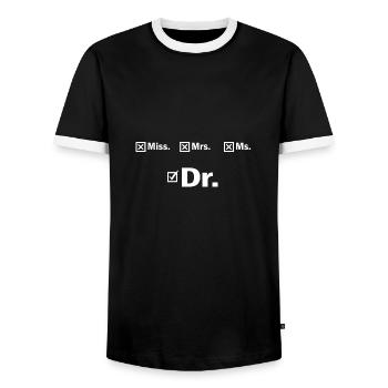 Doktor Phd Student Uni Geschenk - Männer Kontrast-T-Shirt - Schwarz/Weiß - Vorne - AI Model Female 172 light (172cm) & AI Model Male 178 light (178cm)