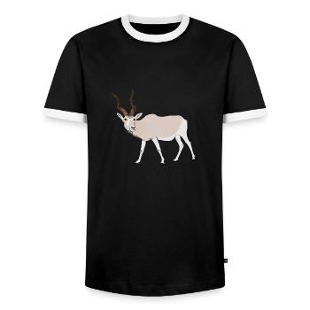 Endangered species addax desert antelope - Men's Ringer Shirt - black/white - Front - AI Model Female 172 light (172cm) & AI Model Male 178 light (178cm)