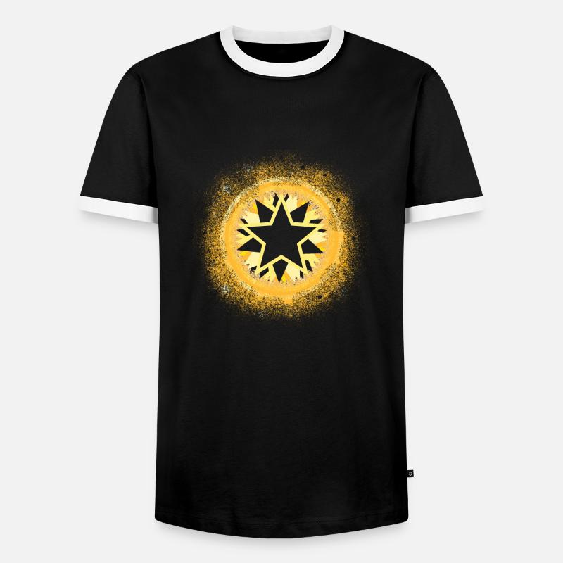 star - Men's Ringer Shirt - black/white