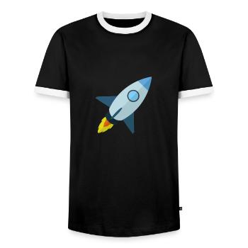 rocket - Men's Ringer Shirt - black/white - Front - AI Model Female 172 light (172cm) & AI Model Male 178 light (178cm)