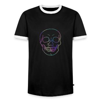 Crâne de crâne - T-shirt contrasté Homme - noir/blanc - Devant - AI Model Female 172 light (172cm) & AI Model Male 178 light (178cm)