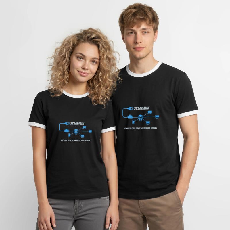Sysadmin Programming Informatik Geschenk Männer Kontrast-T-Shirt