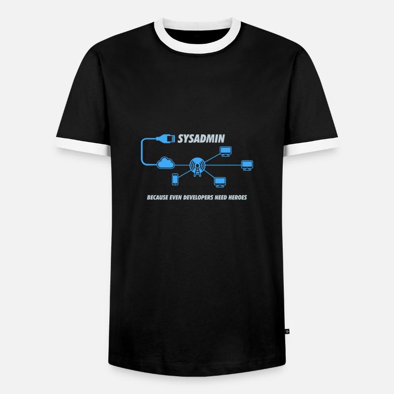 Sysadmin Programming Computer Science Gift - Men's Ringer Shirt - black/white