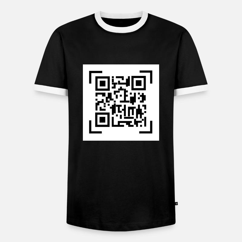 Barcode - Männer Kontrast-T-Shirt - Schwarz/Weiß