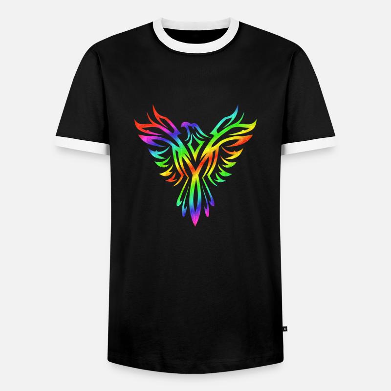 Phoenix Rainbow - Men's Ringer Shirt - black/white
