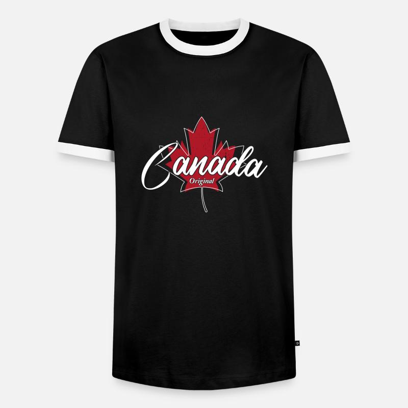 Canada Original Leaf - Männer Kontrast-T-Shirt - Schwarz/Weiß