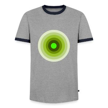 cible verte - T-shirt contrasté Homme - gris/marine  - Devant - AI Model Female 172 light (172cm) & AI Model Male 178 light (178cm)