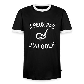 J'peux Pas J'ai Golf - T-shirt contrasté Homme - noir/blanc - Devant - AI Model Female 172 light (172cm) & AI Model Male 178 light (178cm)