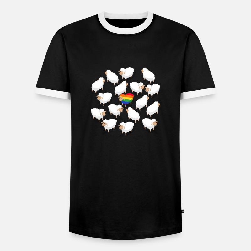Rainbow Sheep - Männer Kontrast-T-Shirt - Schwarz/Weiß