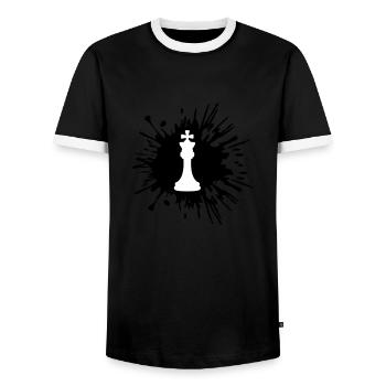 Les échecs des taches de couleur - T-shirt contrasté Homme - noir/blanc - Devant - AI Model Female 172 light (172cm) & AI Model Male 178 light (178cm)