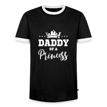 Daddy of a Princess Gift Dad Father's Day - Men's Ringer Shirt - black/white - Front - AI Model Female 172 light (172cm) & AI Model Male 178 light (178cm)