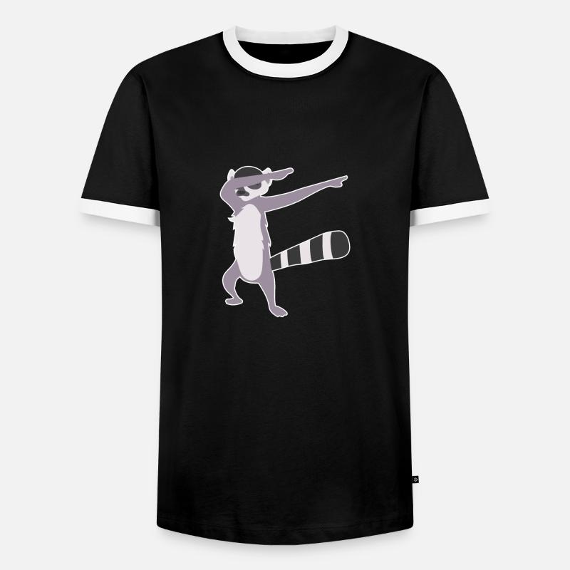 Dabbing Lemur Dab Danser Lemur Lover Gave Idé - Herre kontrast-T-shirt - sort/hvid