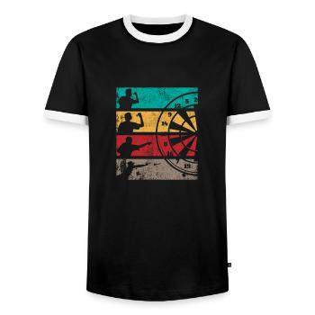 Cadeau sort Fléchettes de lancer - T-shirt contrasté Homme - noir/blanc - Devant - AI Model Female 172 light (172cm) & AI Model Male 178 light (178cm)
