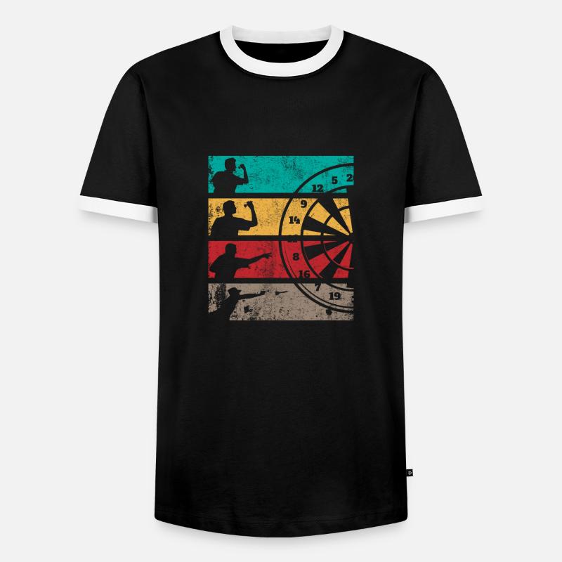 Geschenk Spruch Darts Wurfspieß - Männer Kontrast-T-Shirt - Schwarz/Weiß