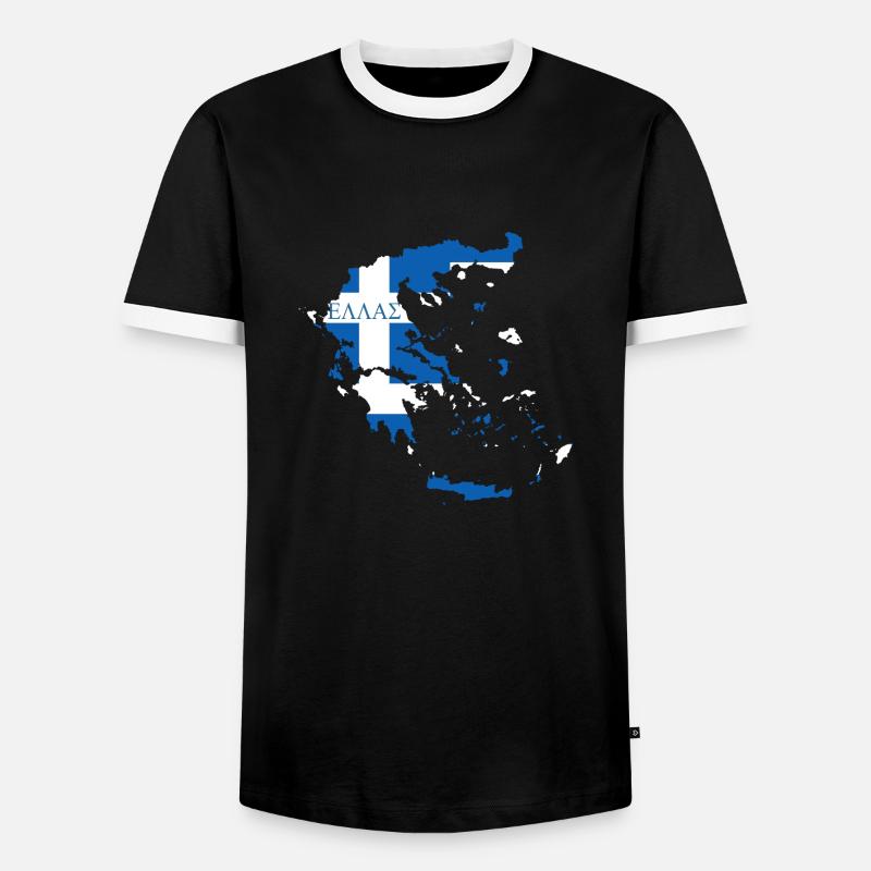 Hellas - Men's Ringer Shirt - black/white
