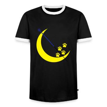 Veterinary acupuncture - Men's Ringer Shirt - black/white - Front - AI Model Female 172 light (172cm) & AI Model Male 178 light (178cm)