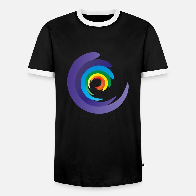 rainbow chakra - Männer Kontrast-T-Shirt - Schwarz/Weiß