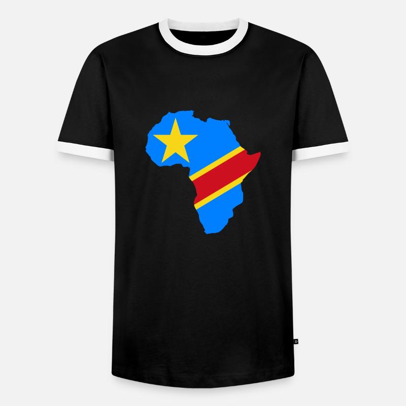 Kongo RDC - Männer Kontrast-T-Shirt - Schwarz/Weiß