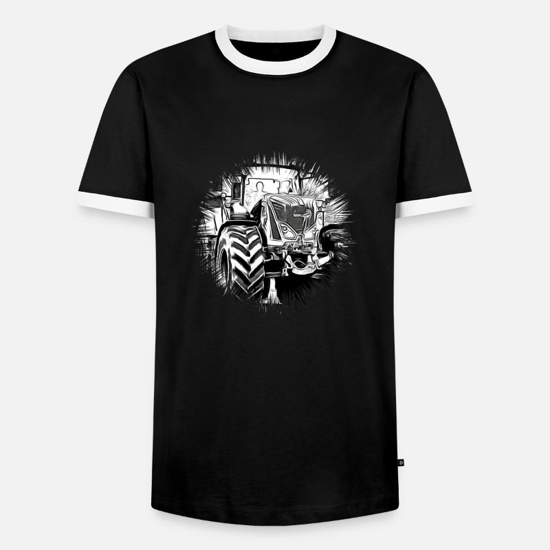 Traktor - Männer Kontrast-T-Shirt - Schwarz/Weiß