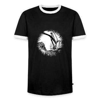 Pelles - T-shirt contrasté Homme - noir/blanc - Devant - AI Model Female 172 light (172cm) & AI Model Male 178 light (178cm)