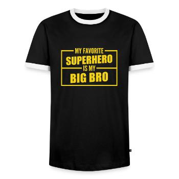 mon super héros préféré est mon grand frère - T-shirt contrasté Homme - noir/blanc - Devant - AI Model Female 172 light (172cm) & AI Model Male 178 light (178cm)