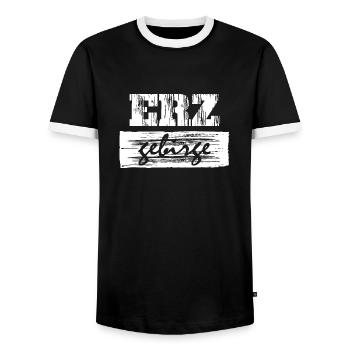 Erzgebirge Spruch - Männer Kontrast-T-Shirt - Schwarz/Weiß - Vorne - AI Model Female 172 light (172cm) & AI Model Male 178 light (178cm)
