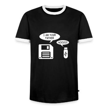 I am your father geschenk Informatique Programming - T-shirt contrasté Homme - noir/blanc - Devant - AI Model Female 172 light (172cm) & AI Model Male 178 light (178cm)