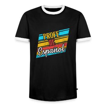 Profe De Espanol Spanisch Lehrer Geschenke Kostüm - Männer Kontrast-T-Shirt - Schwarz/Weiß - Vorne - AI Model Female 172 light (172cm) & AI Model Male 178 light (178cm)