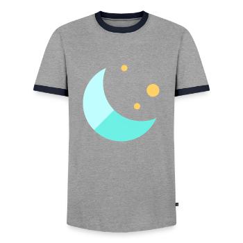 Lune - T-shirt contrasté Homme - gris/marine  - Devant - AI Model Female 172 light (172cm) & AI Model Male 178 light (178cm)