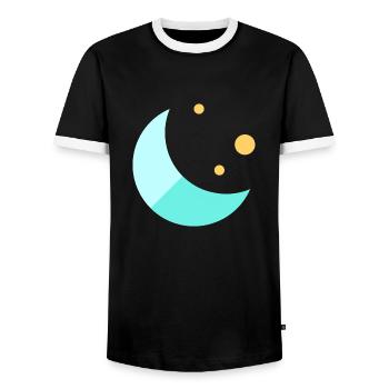 Mond - Männer Kontrast-T-Shirt - Schwarz/Weiß - Vorne - AI Model Female 172 light (172cm) & AI Model Male 178 light (178cm)