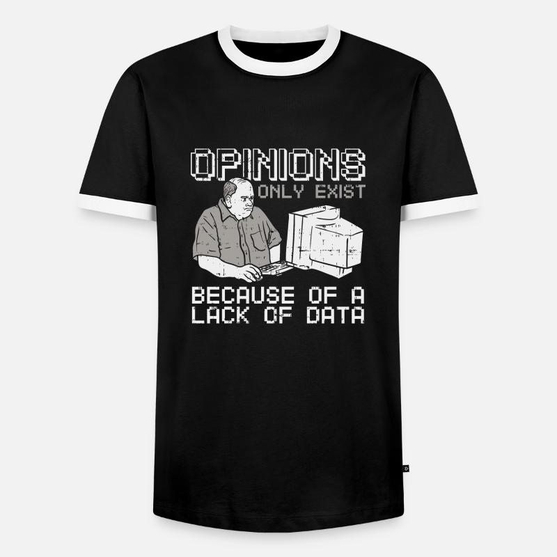 Funny data science quote for data - Men's Ringer Shirt - black/white
