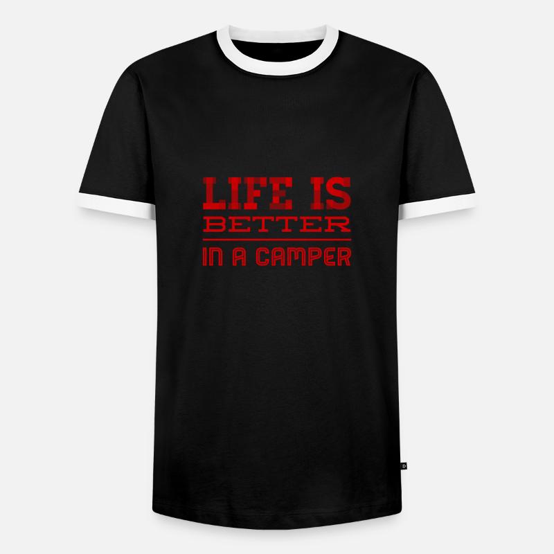 I am a camper - Men's Ringer Shirt - black/white