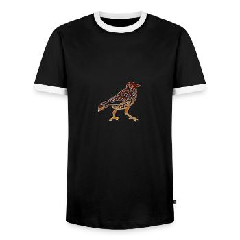 Keltische Symbole Zaunkönig Keltische Knoten Gift - Männer Kontrast-T-Shirt - Schwarz/Weiß - Vorne - AI Model Female 172 light (172cm) & AI Model Male 178 light (178cm)