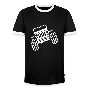 jeep - T-shirt contrasté Homme - noir/blanc - Devant - AI Model Female 172 light (172cm) & AI Model Male 178 light (178cm)