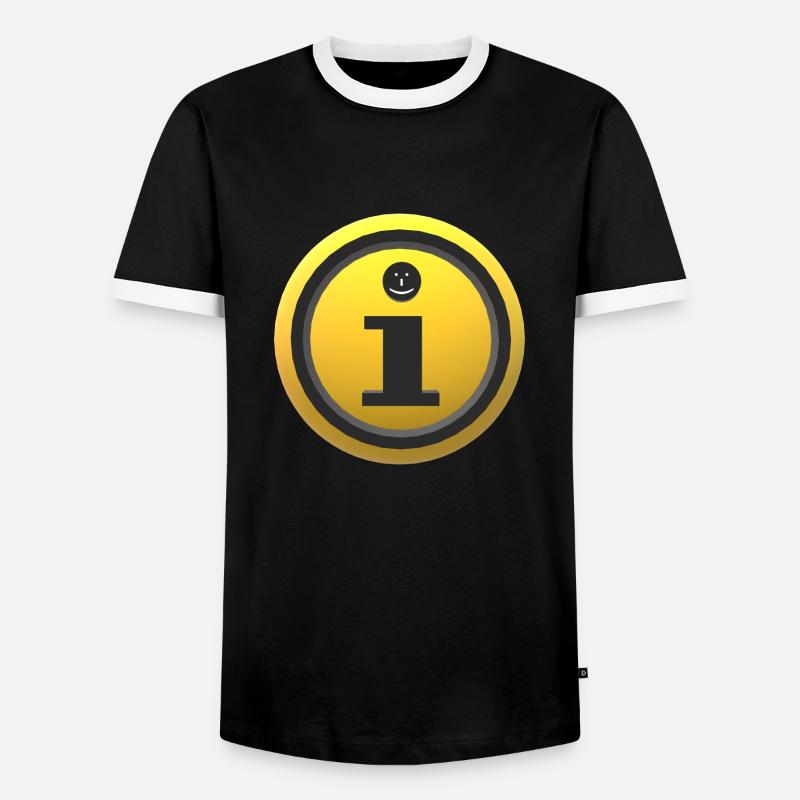 3D Information - Männer Kontrast-T-Shirt - Schwarz/Weiß