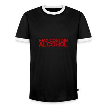 J’aime l’alcool - T-shirt contrasté Homme - noir/blanc - Devant - AI Model Female 172 light (172cm) & AI Model Male 178 light (178cm)