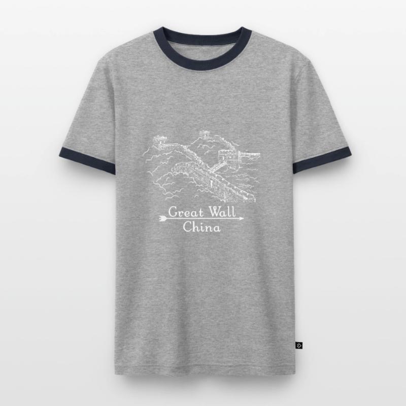Programmation CSS Web Grande Muraille Chine Gre T-shirt contrasté Homme